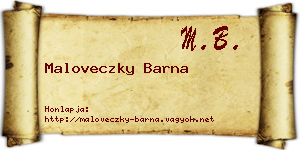 Maloveczky Barna névjegykártya
